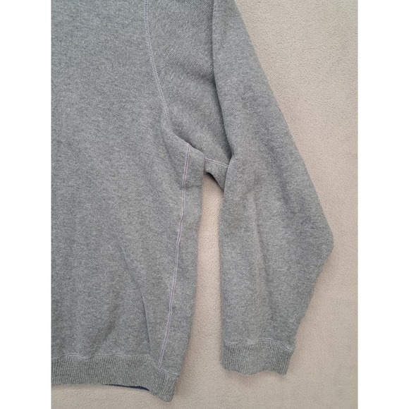 Tommy Bahama Sweater Mens 2XL XXL Reversible Quarter Zip Grey Blue - Picture 8 of 9